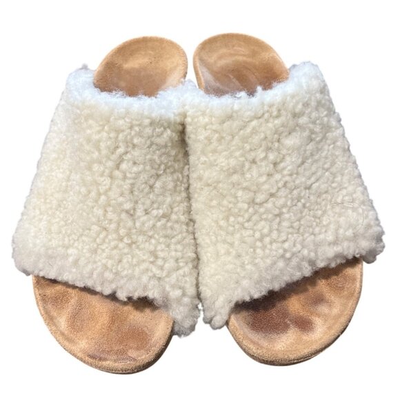 Papillio Birkenstock Namica Teddy Wedge Slides Shearling Womens Size 41 / US 10 - Picture 3 of 9